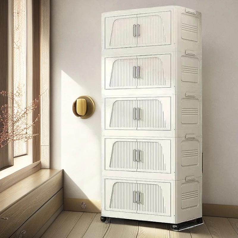 简约款带万向轮收纳柜家用儿童衣柜玩具收纳箱卧室床头柜