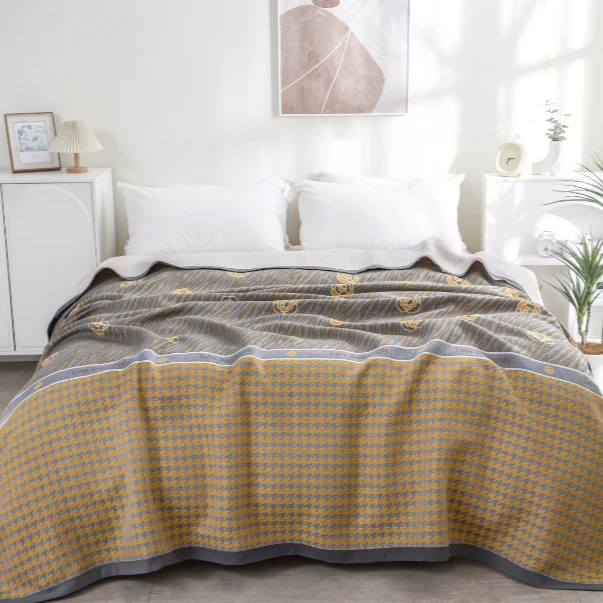 XDONGY（冬云家纺）240*250羊 绒蛋白抑菌透气千鸟格盖毯