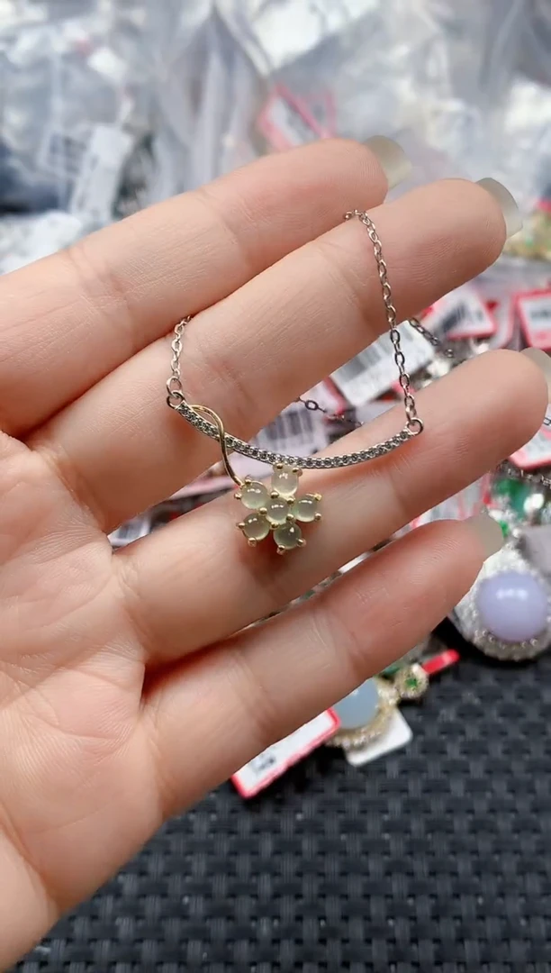 银S925镶嵌戒指翡翠天然A货缅甸翡翠