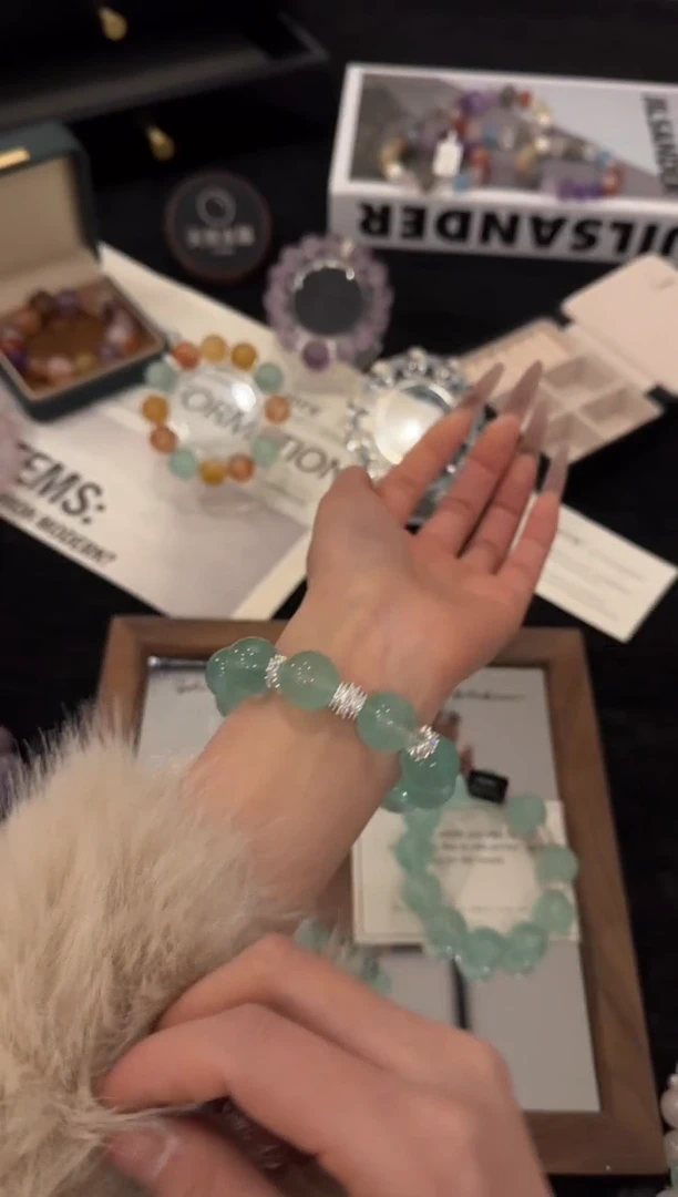 合金手链水晶绿萤石x3540