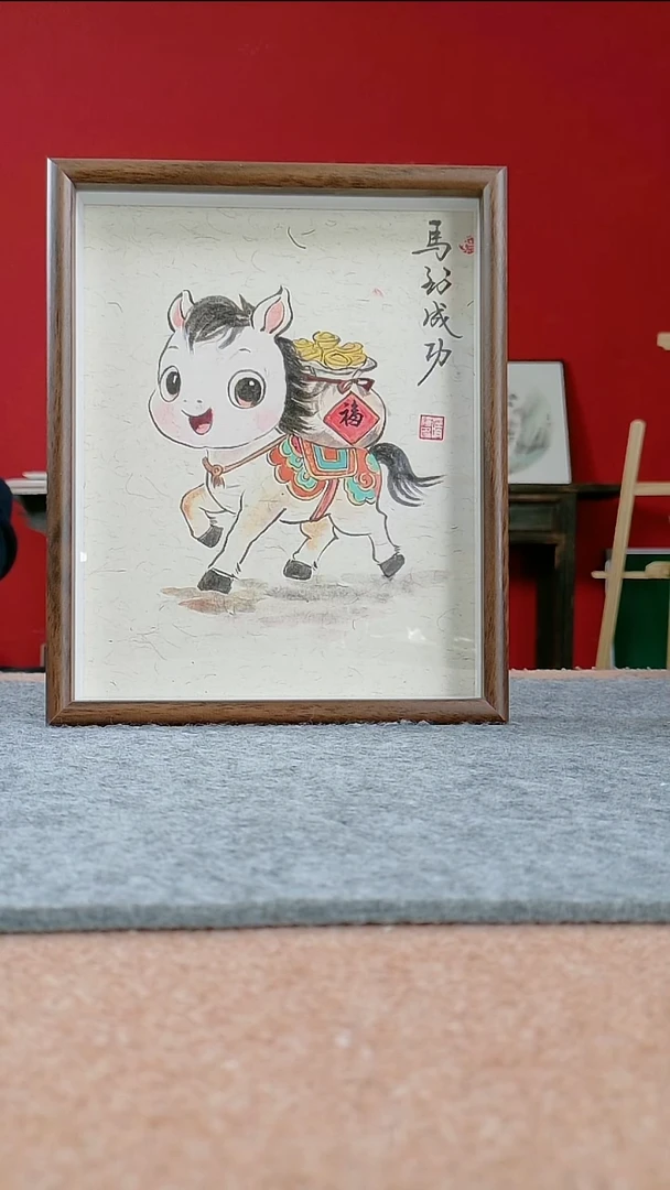 国画纯手写纯手绘-带框尺寸22*27