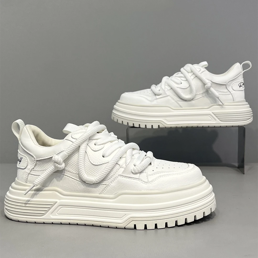 纪诗哲小白鞋秋季新款时尚拼色板鞋潮流百搭休闲厚底增高男鞋子