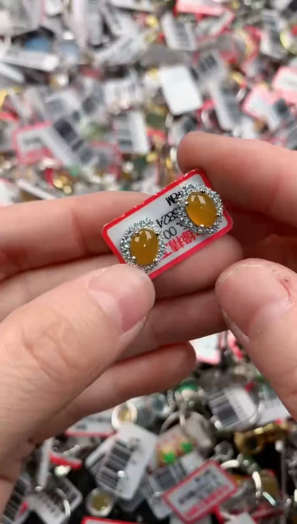 银S925镶嵌戒指翡翠666----8