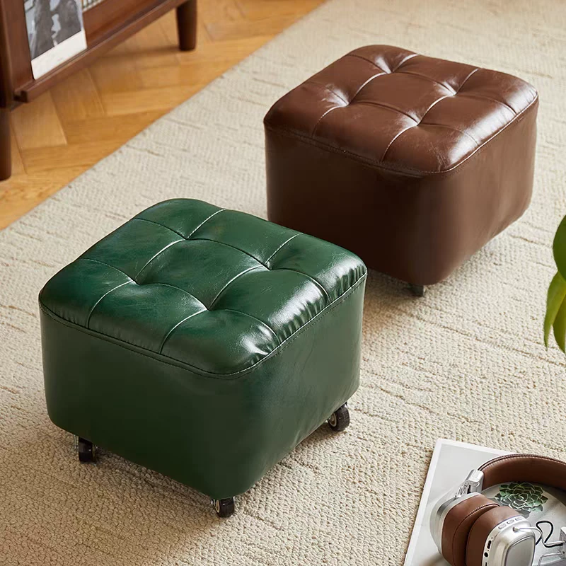 【喜乐凳】新中式带轮滑凳客厅家用简约茶几沙发小凳搁脚凳