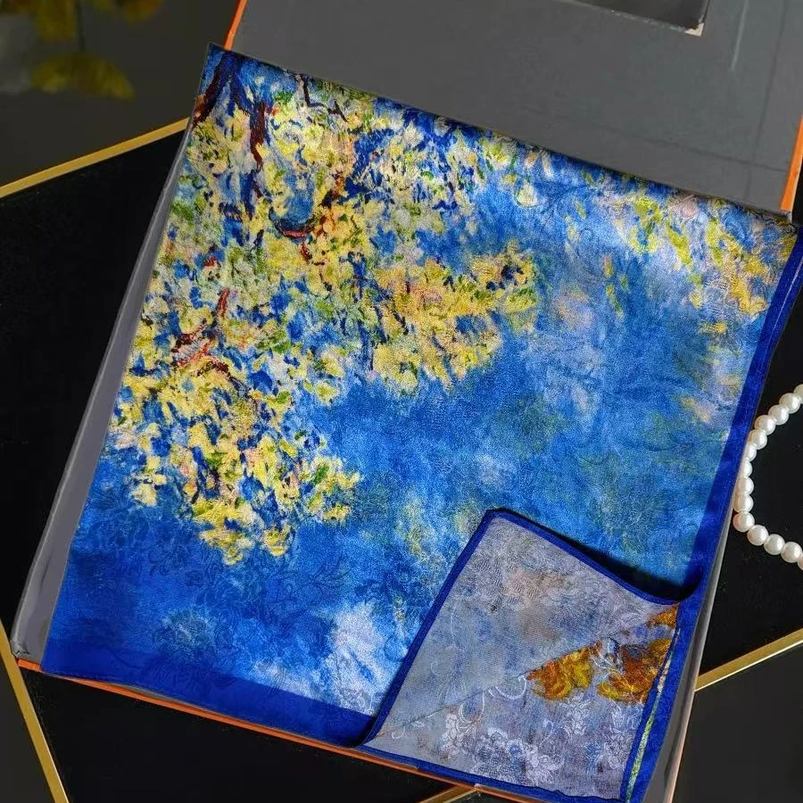 70/70尺寸香云纱、莫奈名画丝巾