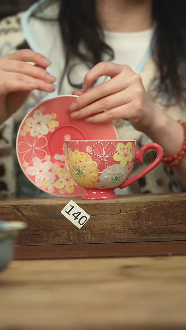 设计师手作款 花满溪咖啡杯