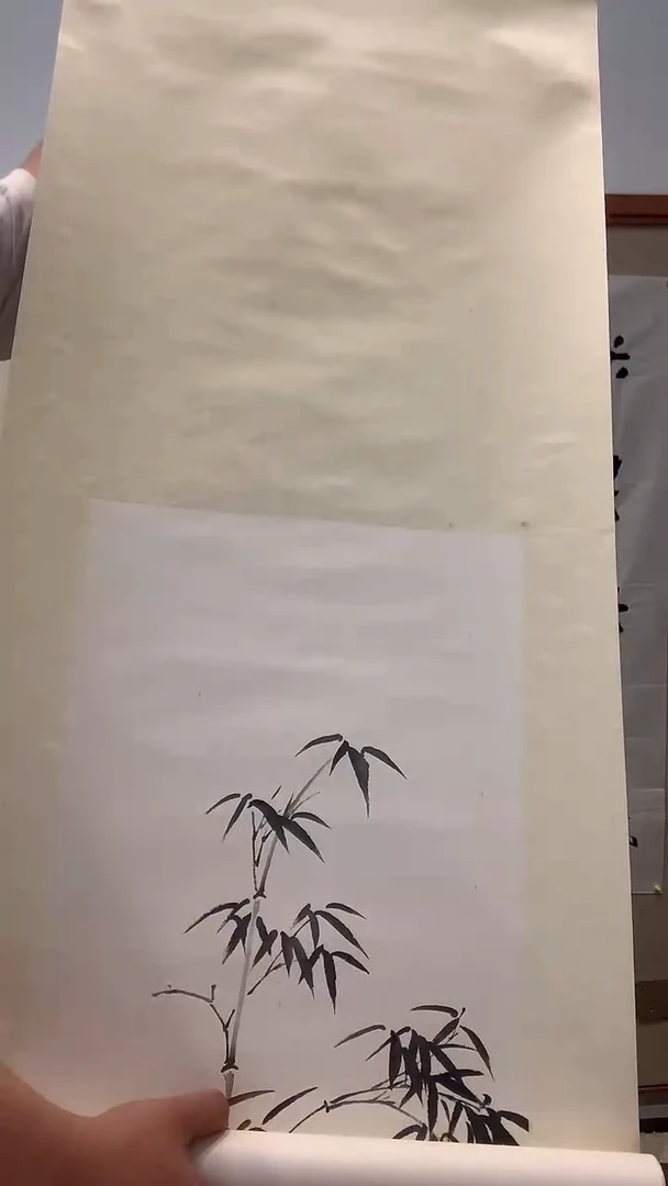 国画j高老师国画墨竹卷轴一件