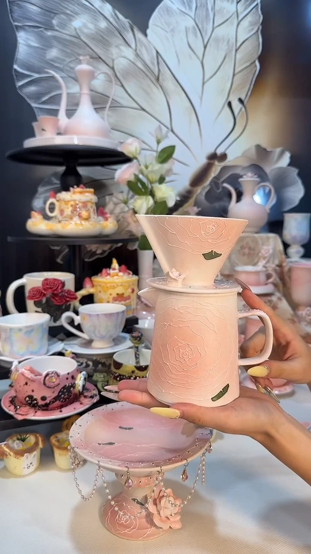 旺*意陶创意设计款陶瓷咖啡套组