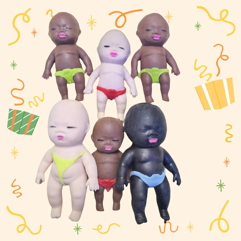 黑娃娃玩具减压神器黑色小玩具捏捏乐揉捏整蛊小黑娃创意搞笑礼物