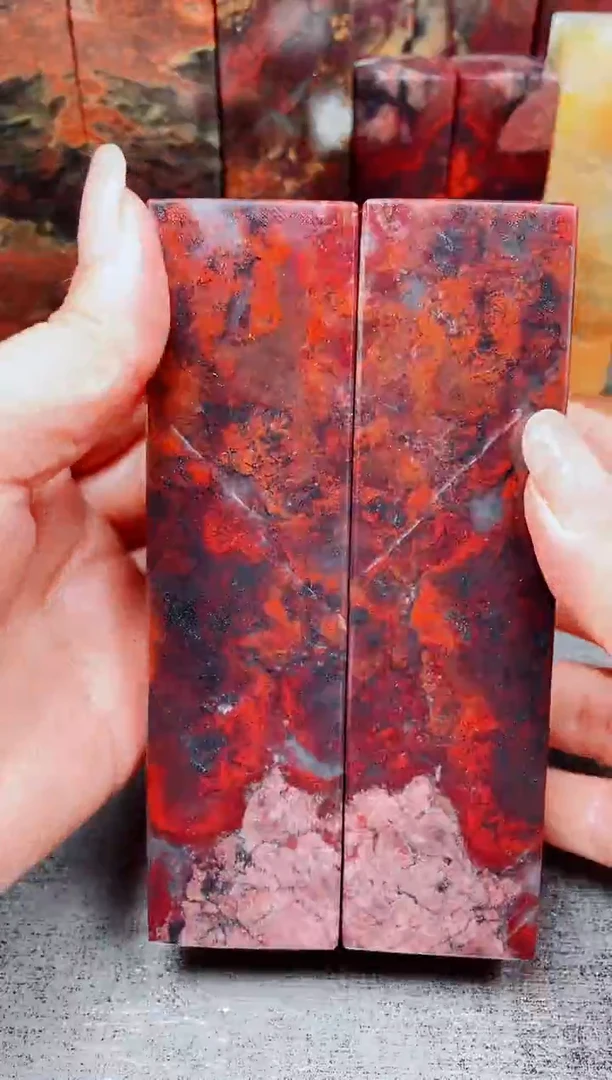 玉桂林鸡血玉素章艳血对章1