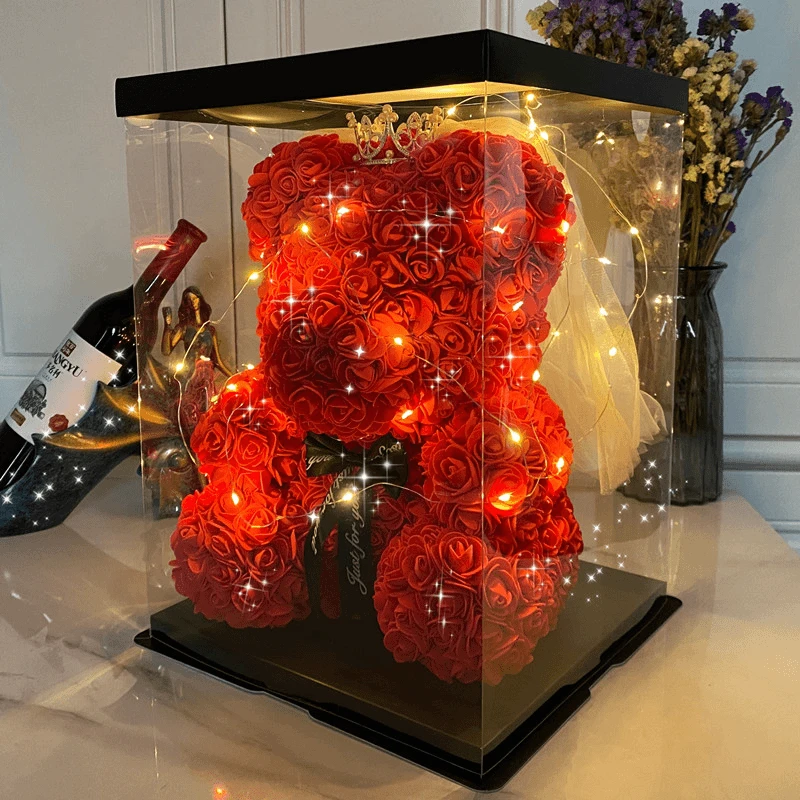 情人节鲜花送女神永生花生日礼物送女友老婆女生女朋友玫瑰熊闺蜜