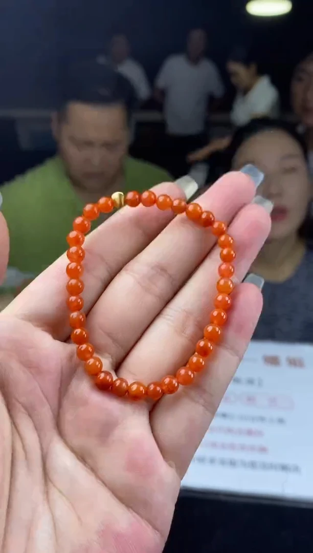 手串银S925镶嵌南红玛瑙手串-S3589