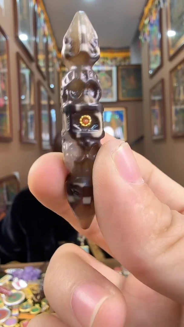 吊坠金刚杵-热贡纯手绘唐卡