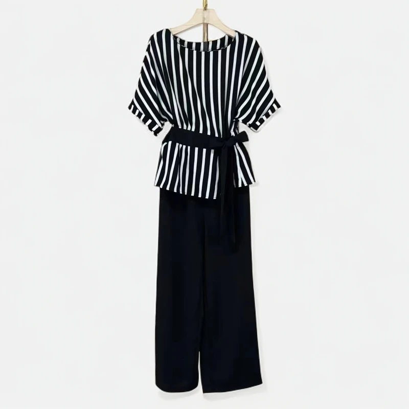 2025年新款短袖女裤设计师法式时尚轻奢显瘦优雅气质套装318