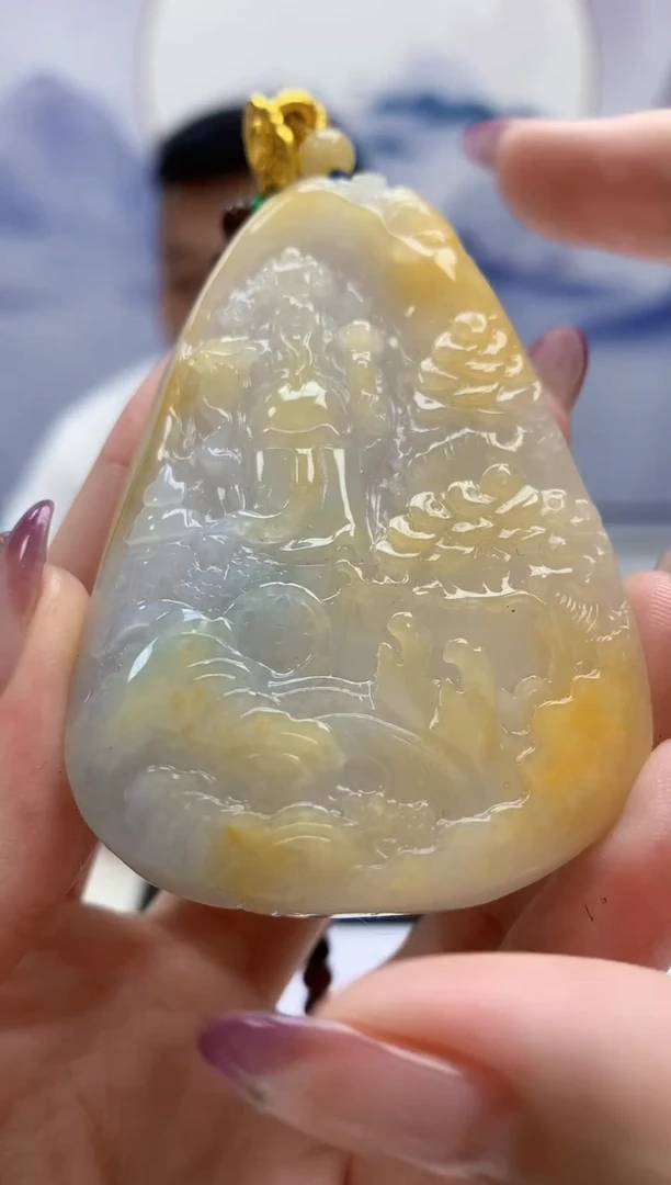 定制翡翠未镶嵌4812jw-毛货挂件赠珠链192