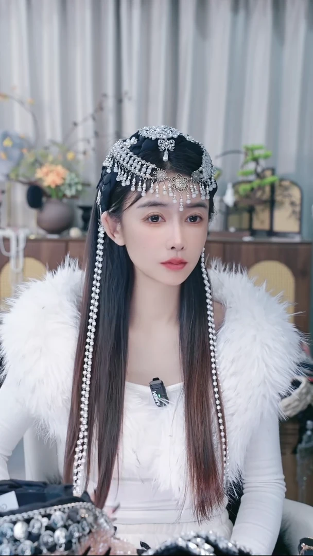 合金布艺轻奢高定发箍白婉 A003