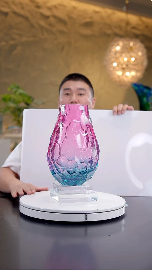 摆件金红蓝凹面水滴瓶