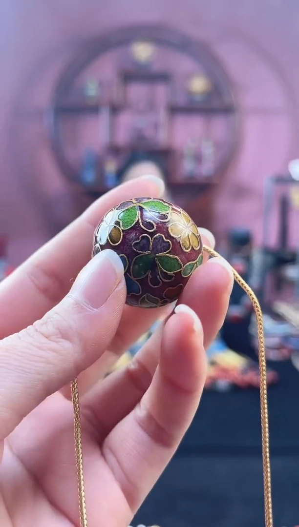 非遗 景泰蓝3.0大珠 砖红