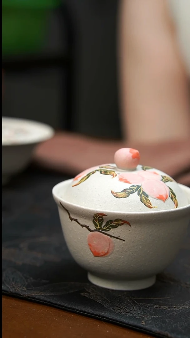 茶壶紫砂桃桃盖碗大瑕