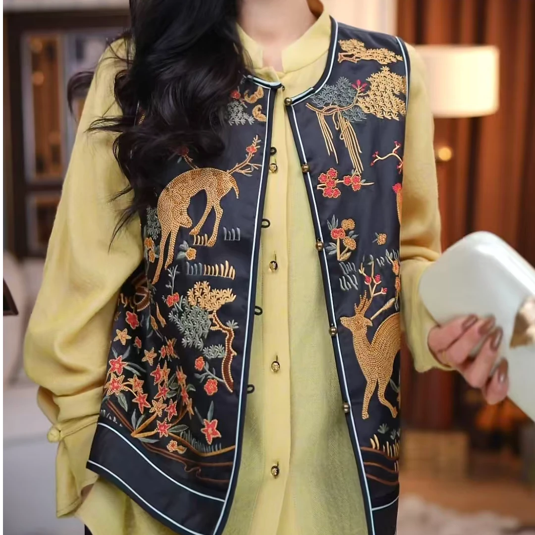 B【慕安】新中式复古显瘦宽松国风休闲百搭马甲