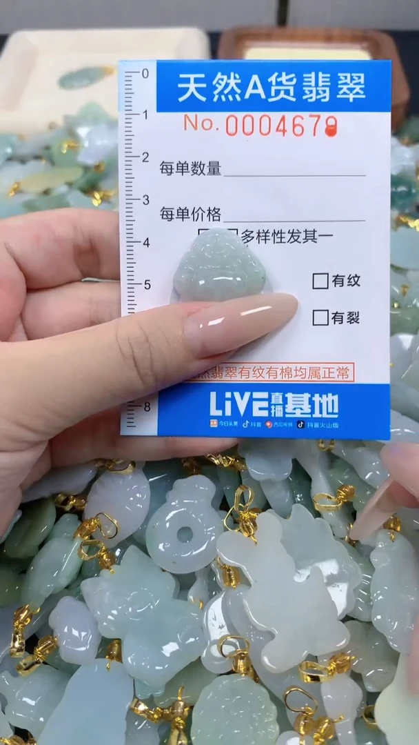 翡翠未镶嵌颈饰净货挂件-4679