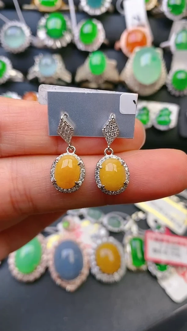 【闪购商品】翡翠戒指银S925镶嵌天然A货翡翠1