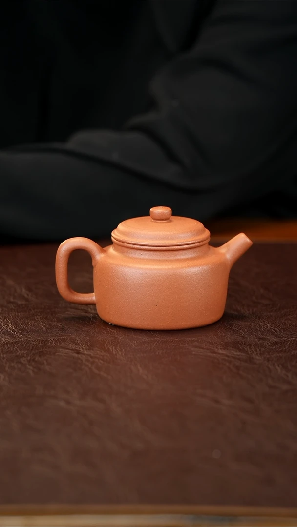 茶杯紫砂全手工 纯红降坡220cc