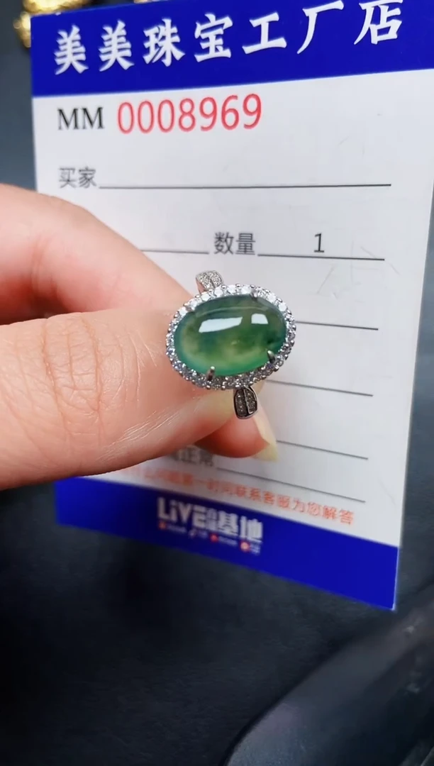 翡翠银S925镶嵌颈饰8969