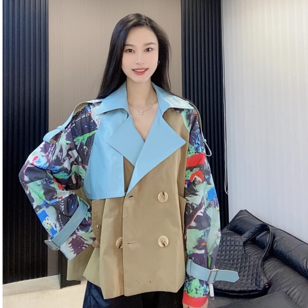 【欣欣严选】肯豆美感大金花绵羊皮衣拼接设计感显瘦气质百搭外套