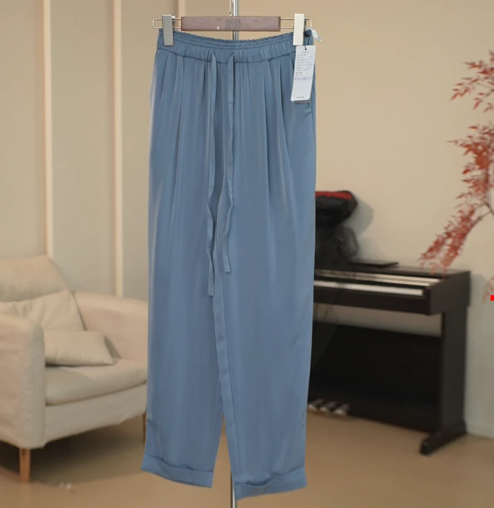 G005 新款光泽感垂坠直筒休闲长裤 4b86