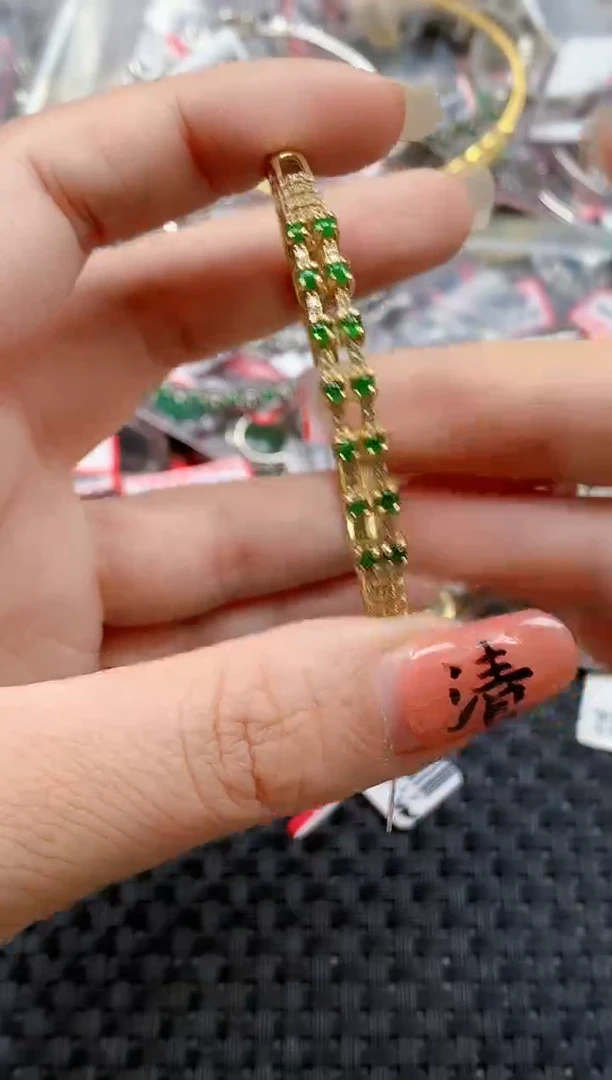 银S925镶嵌戒指翡翠天然A货缅甸翡翠
