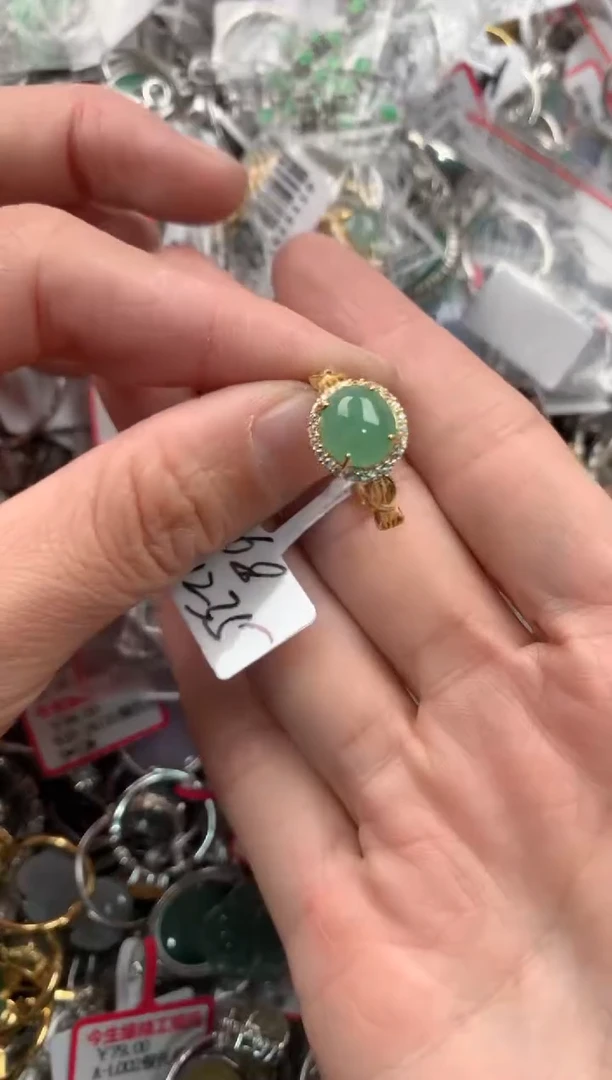 银S925镶嵌戒指翡翠333   8