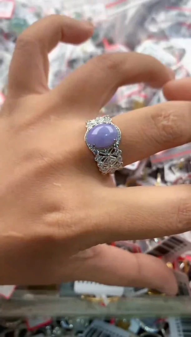 银S925镶嵌戒指翡翠999              1