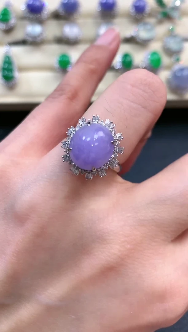 【闪购商品】翡翠戒指18K金镶嵌b78有色差