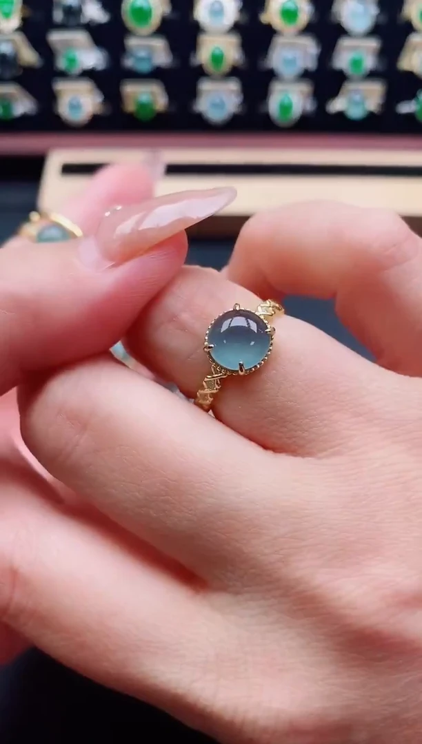 银S925镶嵌戒指翡翠1