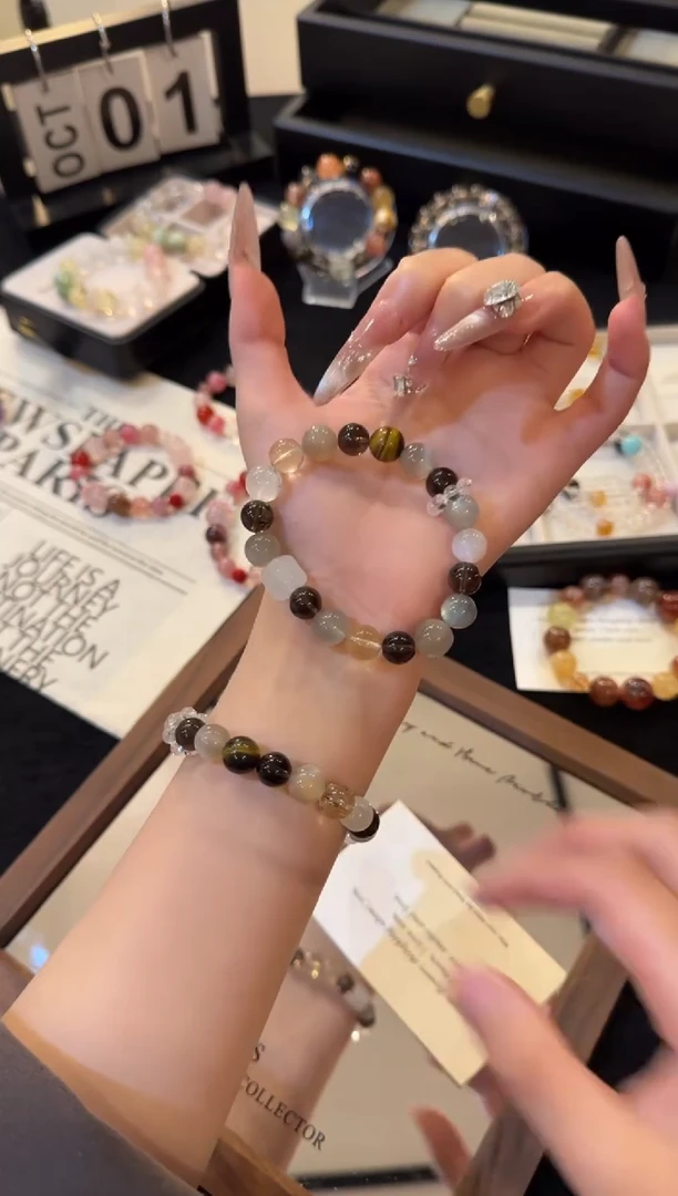 合金手链水晶月光石多宝x2733