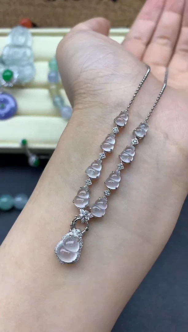 【闪购商品】翡翠颈饰18K金镶嵌437-分单-总价9350