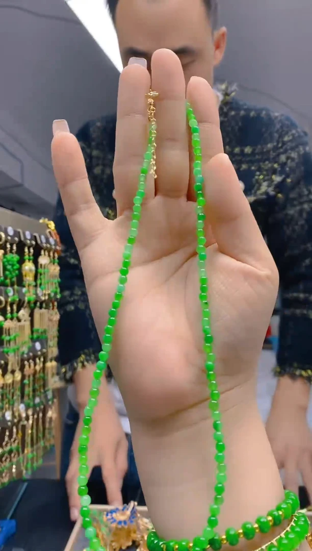 【闪购商品】翡翠耳饰合金57翡翠锁骨链