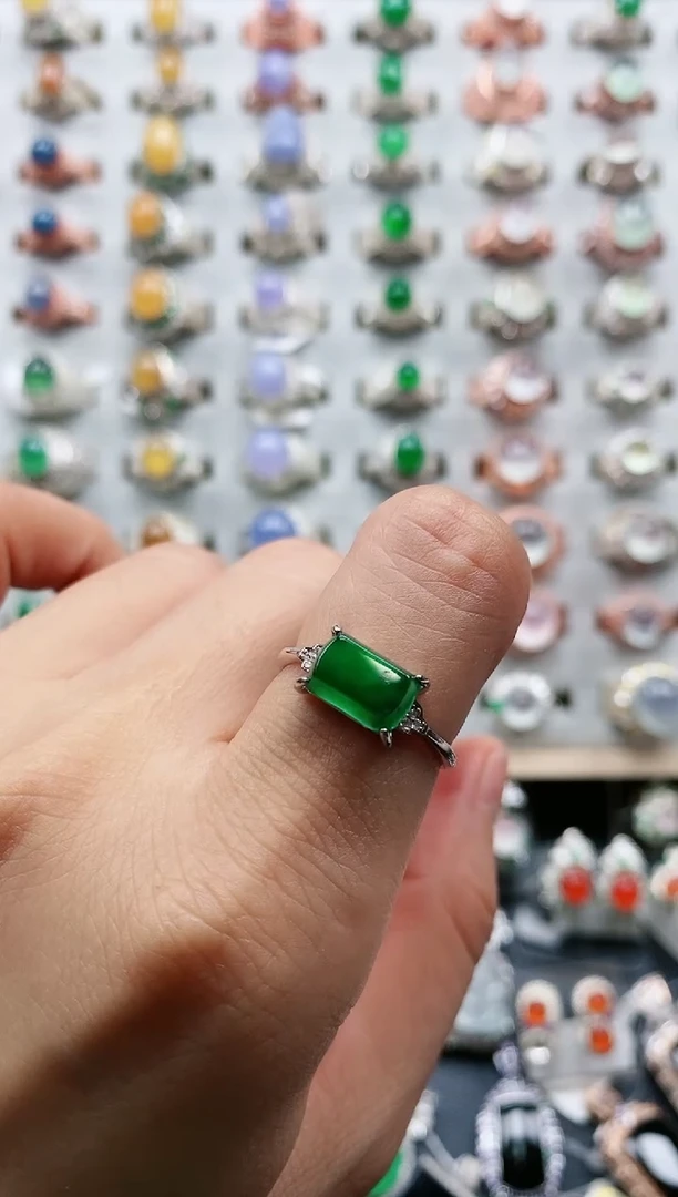 【闪购商品】翡翠戒指银S925镶嵌天然翡翠女戒专场