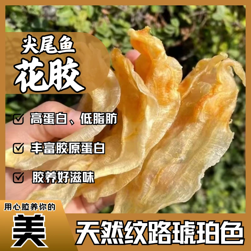 深海38头正品尖尾鱼花胶北海公鱼胶淡晒孕妇滋补海鲜干货