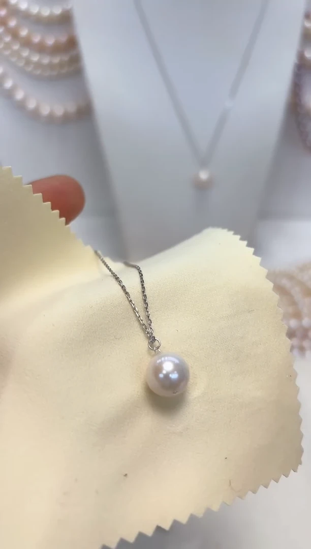 【闪购商品】淡水珍珠颈饰银S925镶嵌无核吊坠