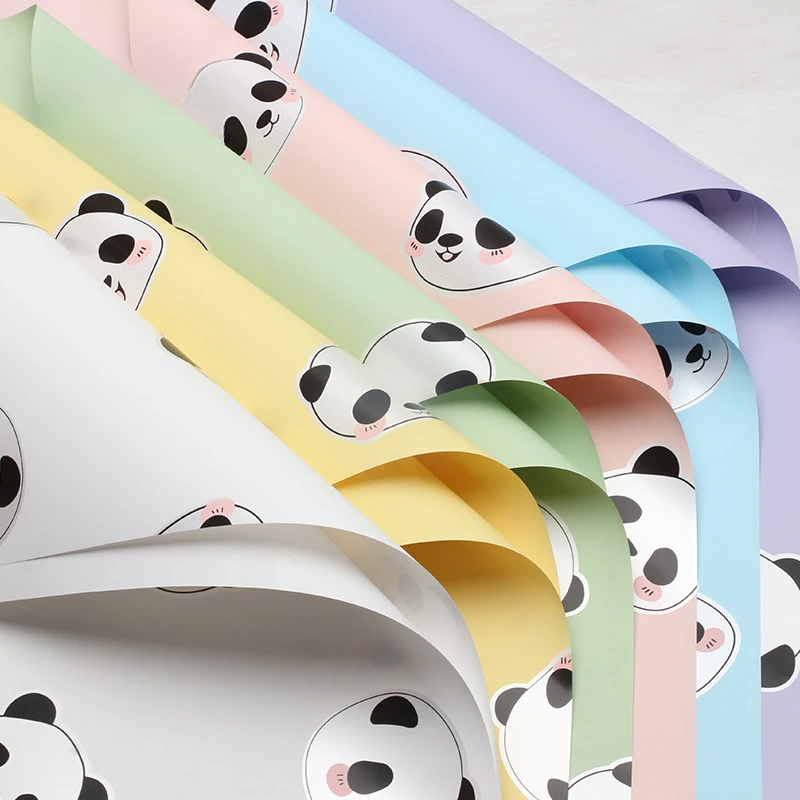 熊墩墩卡通熊鲜花花束礼品手工包装纸防水全套珠光膜花店花艺材料