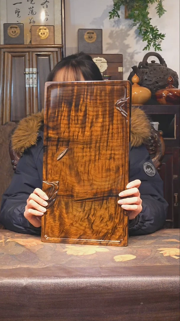 金丝楠小叶桢楠【79】纯手工精雕 整板整雕 满花干料茶盘