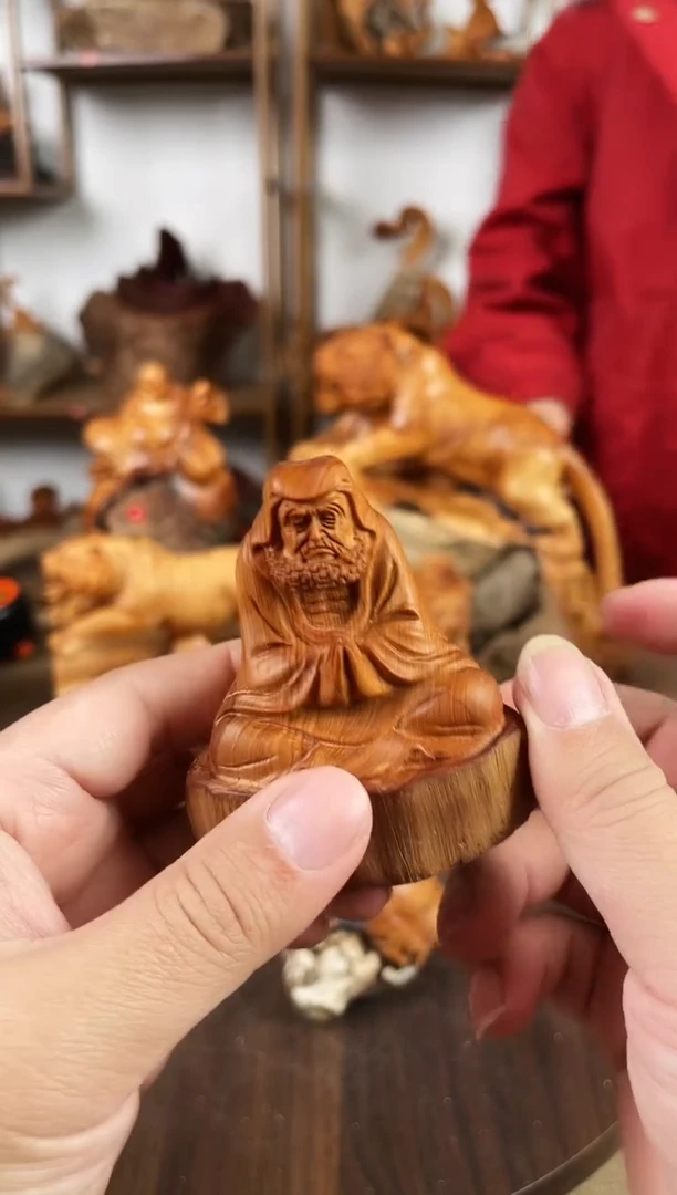 【闪购商品】柏木（崖柏）木雕太行崖柏  达摩