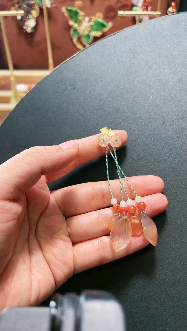 【闪购商品】玛瑙/玉髓耳饰未镶嵌支持48小时鉴赏