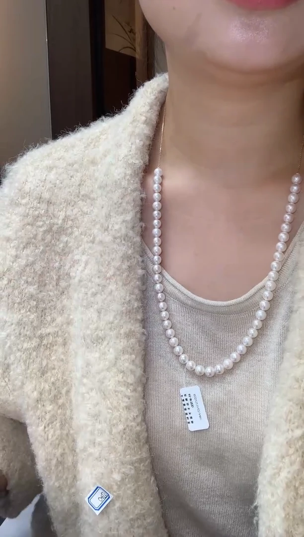 项链18K金镶嵌海水珍珠A39