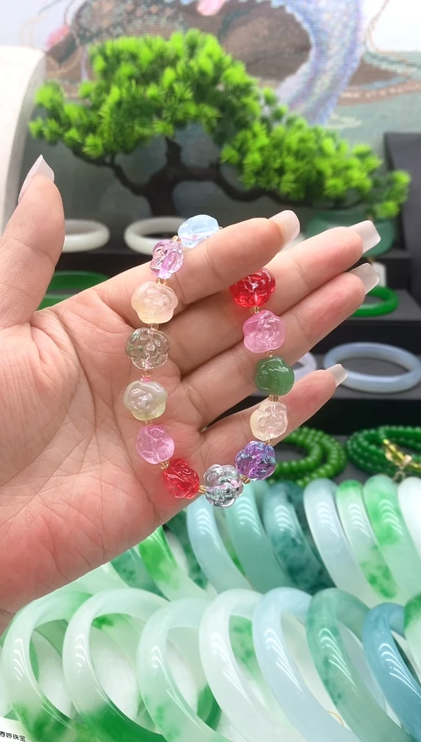 非金属珐琅玫瑰花手链