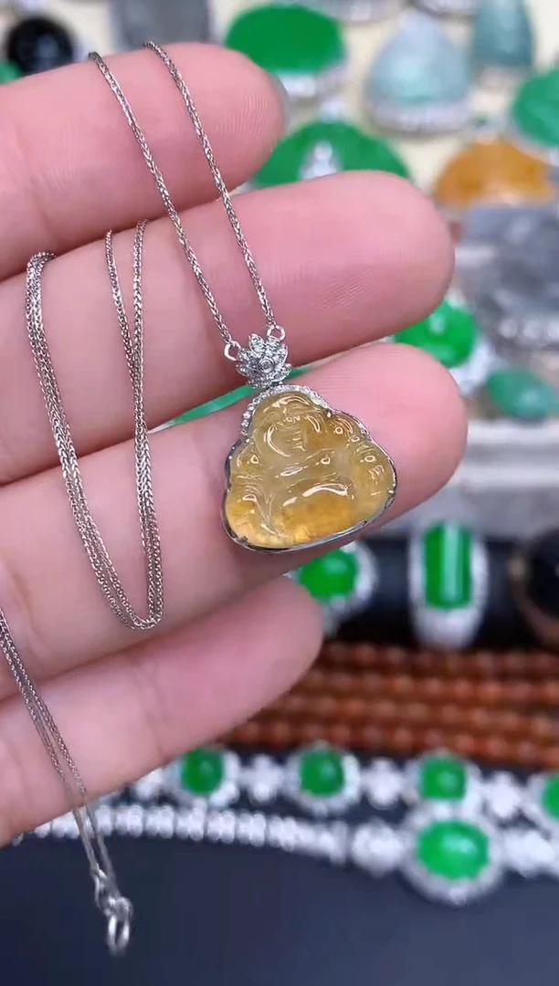 颈饰18K金镶嵌翡翠331-中国好珍宝