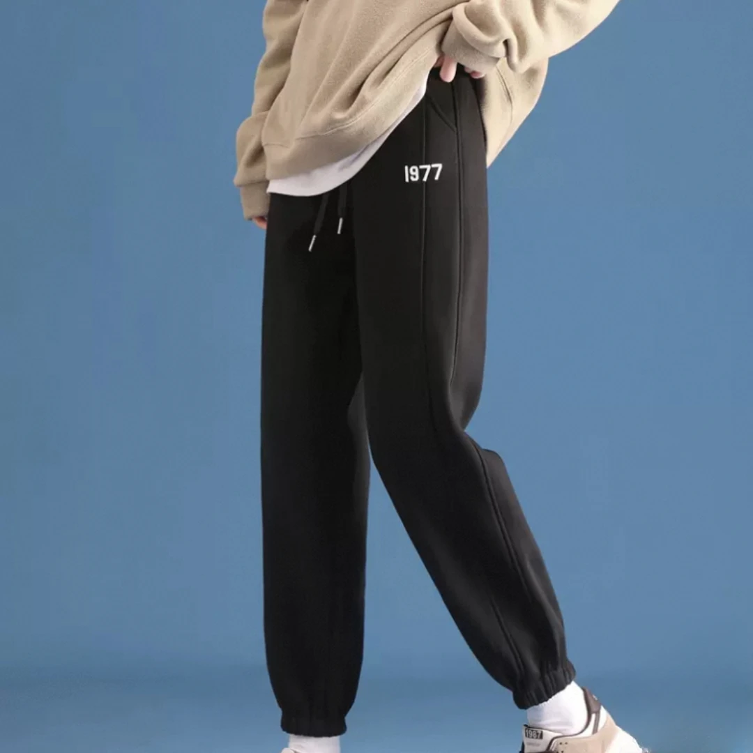 高级感时尚百搭宽松慵懒休闲显瘦束脚卫裤1977（C4-8）