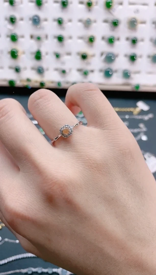 【闪购商品】翡翠戒指银S925镶嵌天然翡翠